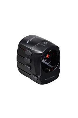WORLD ADAPTOR PRO 3-P+USB Black