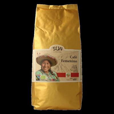 SUN Coffee Cafe femenino bonen dark roast bio 1 Kilogram