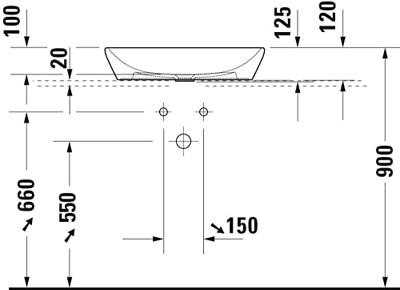 Duravit D-Neo opzetwastafel 60x40x12.5cm zonder kraangat keramiek Wit 2372600070 - thumbnail