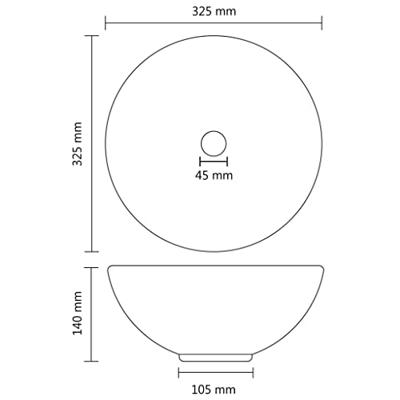 Wastafel rond 32,5x14 cm keramiek mat lichtblauw Wastafel rond 32,5x14 cm keramiek mat lichtblauw
