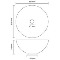 Wastafel rond 32,5x14 cm keramiek matwit - thumbnail