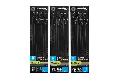 Fox Matrix MXC-3 Barbless Super Stop Rigs 15cm 8st. Size 16 - 0,145 mm