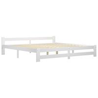 Bedframe massief grenenhout wit 200x200 cm - thumbnail