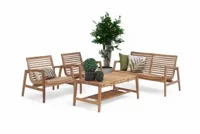 Own Living stoel-bank loungeset buton teak - thumbnail