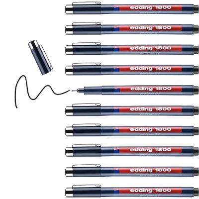 Fineliner edding 1800 0.7mm zwart | 10 stuks Fineliner edding 1800 0.7mm zwart | 10 stuks