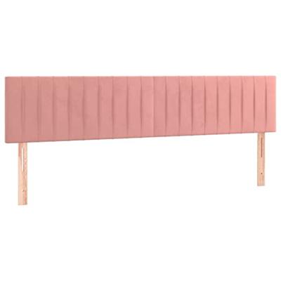 Boxspring met matras fluweel roze 200x200 cm