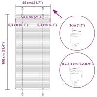 Pliss rolgordijn 55x100 cm stofbreedte 54,4 cm polyester wit - thumbnail