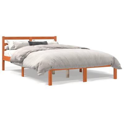 Bedframe zonder matras massief grenenhout wasbruin 140x200 cm
