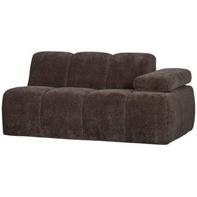 WOOOD Mojo 1,5-zits bank met arm rechts - Ribstof - Bruin -74x160x67