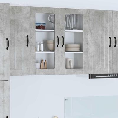 Keukenkast aan de muur Beton Grijs 80 x 31 x 80 cm Bewerkt hout Keukenkast aan de muur Beton Grijs 80 x 31 x 80 cm Bewerkt hout
