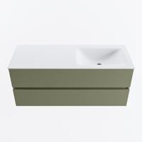 MONDIAZ VICA 120cm badmeubel onderkast Army 2 lades. Wastafel CLOUD rechts 1 kraangat, kleur Talc. - thumbnail