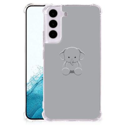Samsung Galaxy S22 Stevig | Bumper Hoesje | Grijs Baby Olifant Samsung Galaxy S22 Stevig | Bumper Hoesje | Grijs Baby Olifant