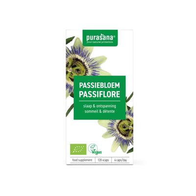 Purasana Passiebloem vegan bio 120 Vegetarische capsules Purasana Passiebloem vegan bio 120 Vegetarische capsules