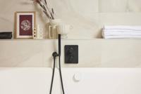 Ben muuraansluiting met handdouchehouder mat zwart - thumbnail