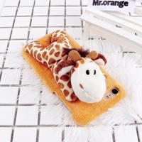 Voor iPhone 6 Plus & 6s Plus Fashion pluche mooie Giraffe Doll speelgoed back cover beschermhoes (geel) - thumbnail