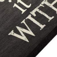 VidaXL Keukenmat wasbaar kopjeprint 60x300 cm fluweel zwart - thumbnail