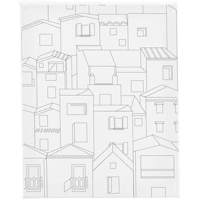 Creativ Company Schildercanvas met print, stad, d: 1,6 cm, afm 24x30 cm, 360 gr, 1 stuk