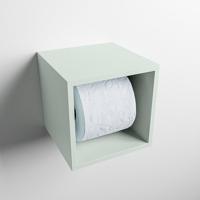 MONDIAZ Easy Toiletrolhouder CUBE 160 solid surface 16x16cm kleur Greey. Geschikt voor op en inbouw. - thumbnail