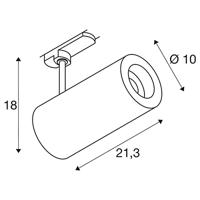 SLV NUMINOS L 1004572 LED-railspot 3-fasig LED vast ingebouwd 25.41 W Zwart - thumbnail