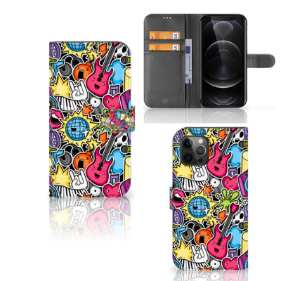 Apple iPhone 12 Pro Max | Wallet Case | met Pasjes | Punk Rock Apple iPhone 12 Pro Max | Wallet Case | met Pasjes | Punk Rock