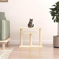 vidaXL Krabpaal met platforms 62,5 cm crèmekleurig, kattentoren, kattenboom, kattenkrabtoren, kattenkrabpaal, kattenspeelmeubel, kattenklimmeubel - thumbnail