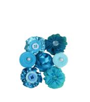 Petaloo • mini fabric flowers blues - thumbnail