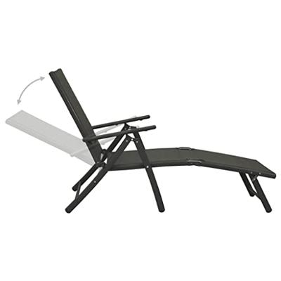 3-delige Loungeset textileen en aluminium antracietkleurig
