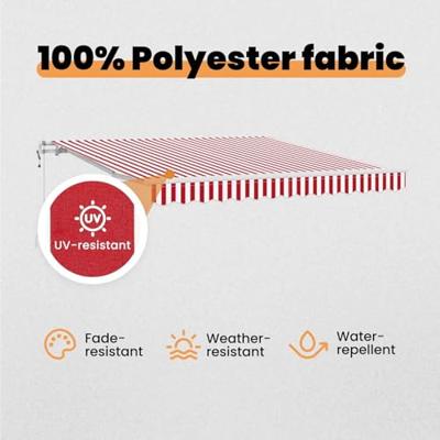 VidaXL Inklapbaar zonnescherm rood en wit 300 x 250 cm stof