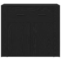 Dressoir met lade Zwart Eiken 240 x 33 x 70 cm Bewerkt hout - thumbnail