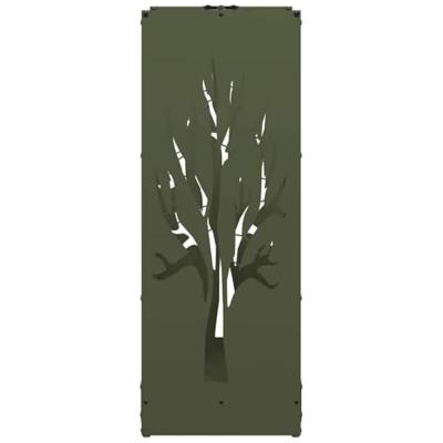 VidaXL Brandhoutrek 40x30x80 cm koudgewalst staal olijfgroen VidaXL Brandhoutrek 40x30x80 cm koudgewalst staal olijfgroen