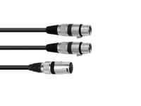 OMNITRONIC Adapter Cable XLR(M)/2xXLR(F) 1.5m bk - thumbnail