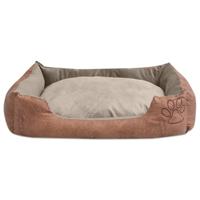 vidaXL Hondenbed Kussen PU-Kunstleer Maat L Beige Honden Bed Matras Mand - thumbnail