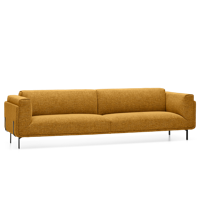 4-Zitsbank Fiji Donkergeel Stof - thumbnail