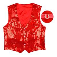 Rode Gilet glitter man - thumbnail