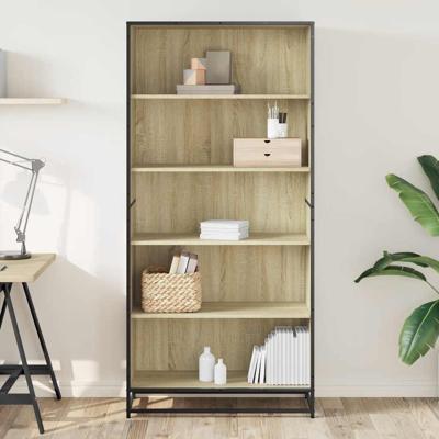 Boekenkast 80,5x35x170,5 cm bewerkt hout sonoma eikenkleurig