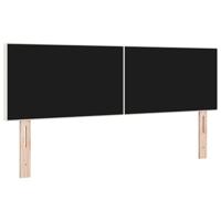LED Hoofdbord met LED-striplichten Crème 144 cm Polyester - thumbnail