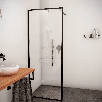 Inloopdouche Boss & Wessing Recta 70x200 cm Mat Zwart Profiel Rondom Boss & Wessing - thumbnail