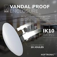 LED Bulkhead - Diameter 30cm - 18 Watt 2100 lumen - 6500K daglicht wit - IP65 waterdicht - Vandalismeproof - Met noodaccu - Voor binnen en buiten - Wit - thumbnail