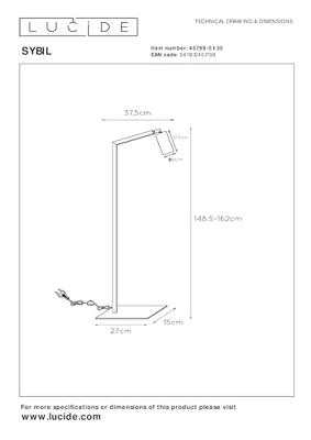 Lucide SYBIL - Leeslamp - 1xGU10 - Zwart