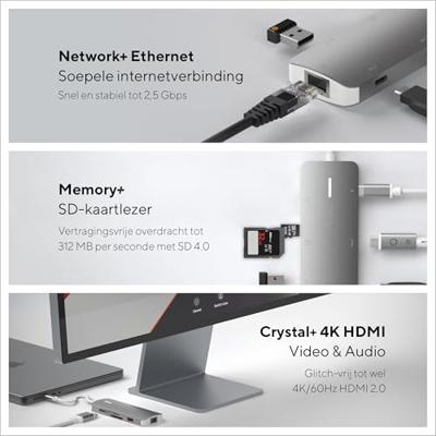 Hub USB Linq Byelements LQ49081 Wit Grijs Hub USB Linq Byelements LQ49081 Wit Grijs