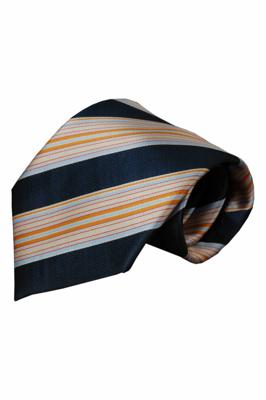 Alberto Vincelli Blauwe zijden stropdas Lecchi 01