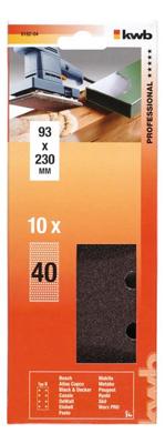 kwb 818204 Schuurpapier Korrelgrootte (num) 40 (l x b) 230 mm x 93 mm 10 stuk(s)