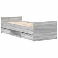 Bedframe met hoofd- en voeteneinde grijs sonoma eiken 90x190 cm - thumbnail