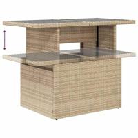 6-delige Loungeset met kussens poly rattan beige - thumbnail