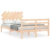 Bedframe met hoofdbord massief hout - thumbnail