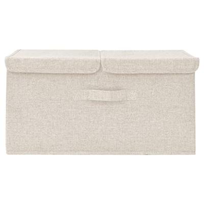 VidaXL Opbergbox 50x30x25 cm stof crèmekleurig