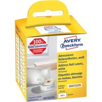 Avery-Zweckform Rol met etiketten 82 x 28 mm Papier Wit 260 stuk(s) Permanent hechtend Adresetiketten AS0722370 - thumbnail