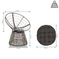 hjh LIVING Tuinstoel Weavora (Grijs) - thumbnail