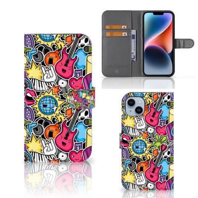 iPhone 15 Plus | Wallet Case | met Pasjes | Punk Rock