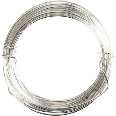 Creativ Company Verzilverd draad, dikte 0,6 mm, verzilverd, 10 m/ 1 rol